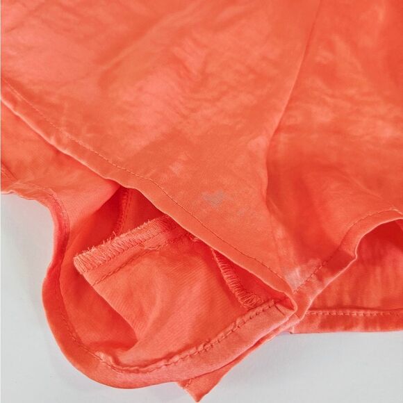 Free People Silky Satin Lounge Sleep Drawstring Relaxed Fit Shorts in Coral L - Picture 3 of 6
